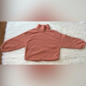 Old Navy Salmon Fuzzy Turtle Neck Sweatshirt with Waist Tie